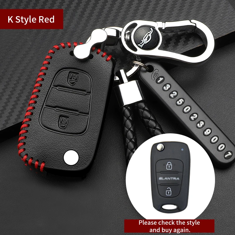 

New Fashion Keychain Leather Car Key Cover Case Shell Fob For HYUNDAI ELANTRA MISTRA IX35 IX25 VERNA Sonata 8-9 Car Accessories