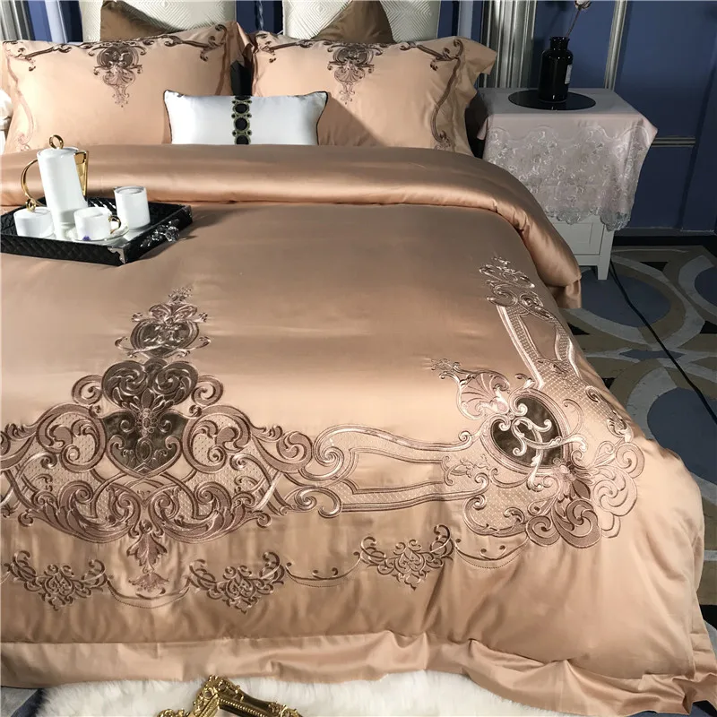 Discount Royal Egyptian embroidery luxury cotton camel 4/6 oversize bed covers, oversize bed sheets, down quilt covers/flax pillowcases 9