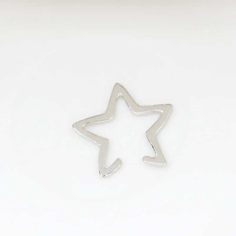 Модные простые золотые серебряные и черные металлические серьги-клипсы для женщин - Окраска металла: Silver Star