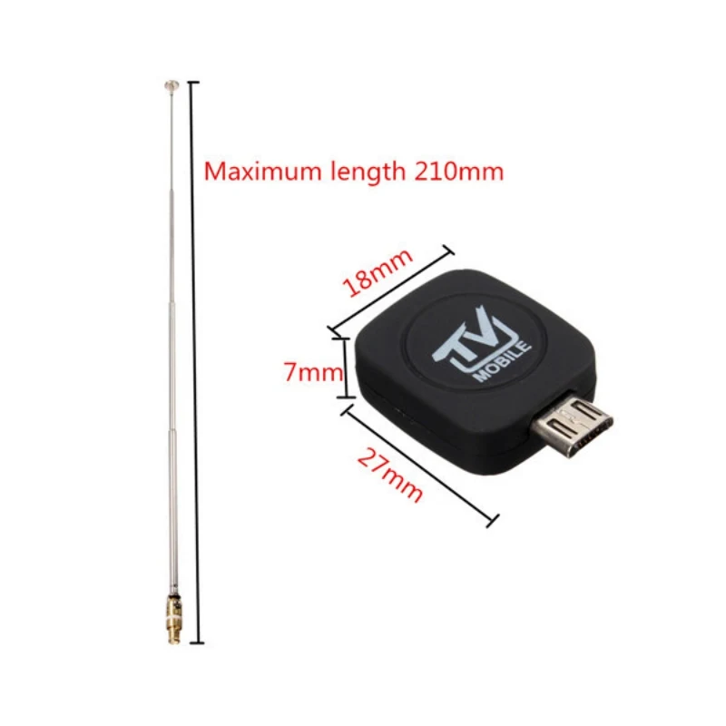 Mini Micro USB DVB-T Digital Mobile HD TV Tuner Receiver for Android 4.0-5.0 Phones Receiving antenna