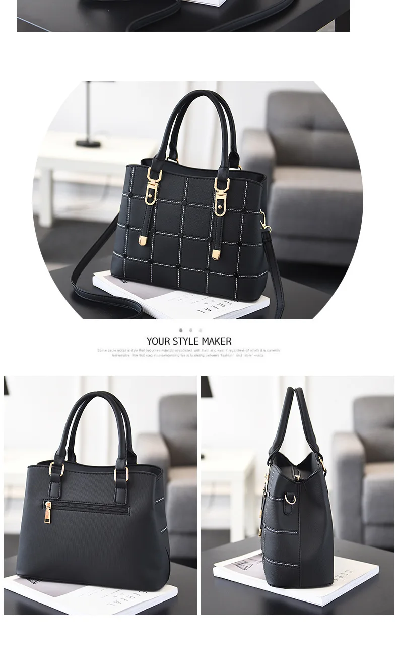 Couro PU bolsa Tote Ocasional Saco de
