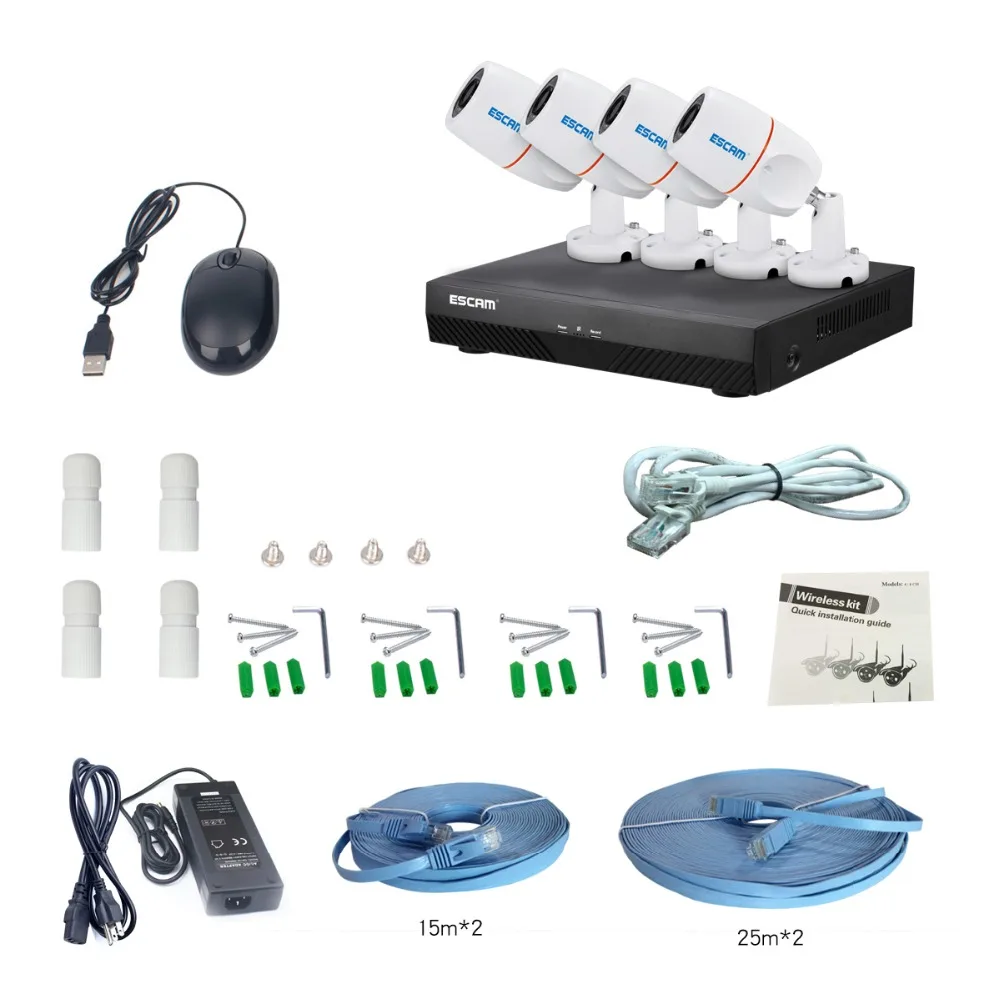 

ESCAM PNK405 2MP PoE NVR KITS 4channels