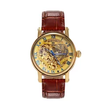 2016 Vintage Blacksteel Strap Men Wristwatch Skeleton Clock Male Antique Steampunk Casual Automatic Mechanical Watches