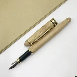 1 из бамбука фонтан Золотой зажим для ручки тонкий наконечник 0,5 мм иридиевое остриё ручки чернил для написания школьные канцелярские