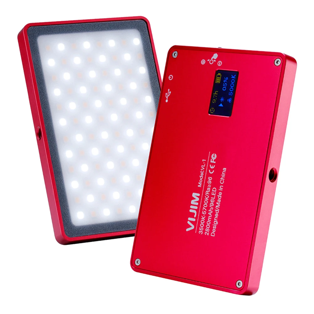 

96 LED OLED Display Dimmable Camera Practical Makeup Studio Magnet Adsorption Photography Light Video Mini Ultra Thin Aluminum