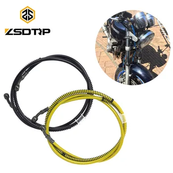 

ZSDTRP 80/170/240cm Length Stainless Steel Rubber Motorcycle Brake Lines Clutch Oil Hose Tube Gold/Black