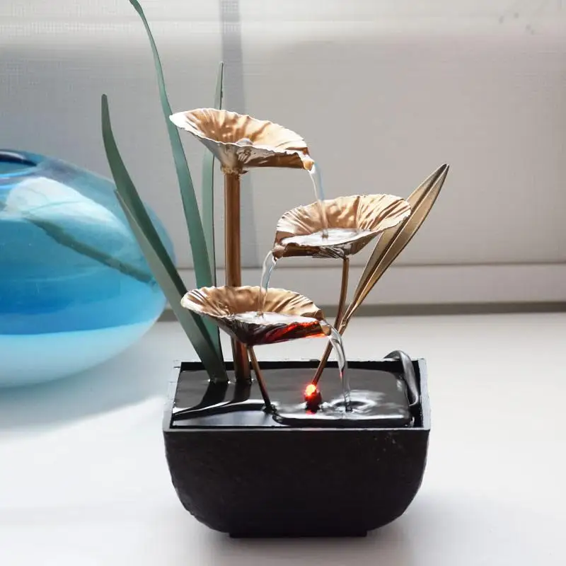 

Chinese Style Traditional Synthetic Resin Waterproof Fountain Desk Office Ornaments Living Room Geomantic Omen Wheel Home Decor