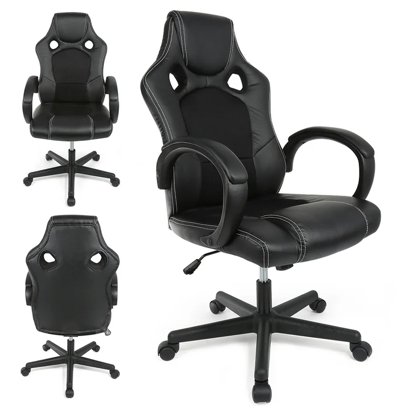 

Adjustable Gamer Chair Office Chair Gaming Chair with Footrest Seat Lying Household Soft Leather Cyber Play Chair HWC