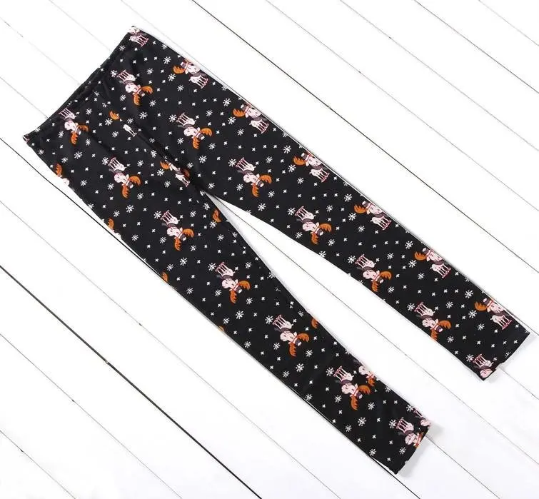 Free Shipping Factory Outlets New Fashion Women Black Trousers Personality Christmas Deer Slim Thin Sweet Leggings | Женская одежда