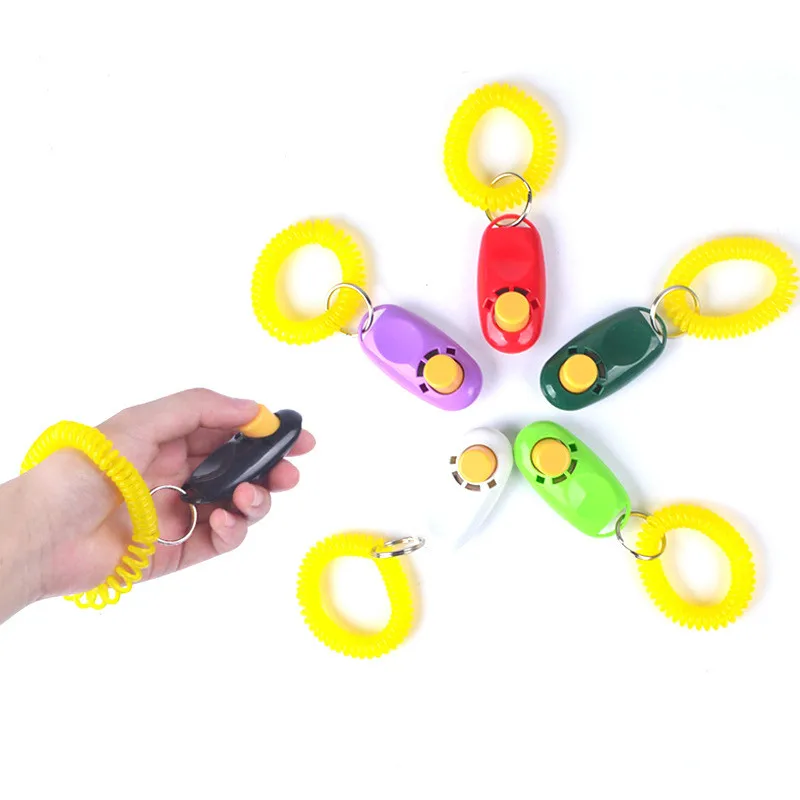 

New Universal Remote Portable Animal Dog Button Clicker Sound Trainer Pet Training Tool Control Wrist Band Accessory New Arrival
