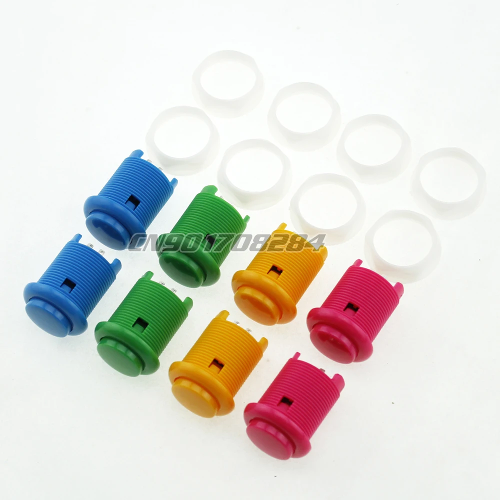 

8x New 30mm Spiral Round Push Buttons With Built-in 2.8mm Interface Micro Switch For Arcade Machine Games Mame Jamma
