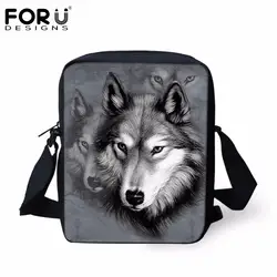 Forudesigns/серый 3d волк животных Для женщин сумка женская через плечо сумка Сумки для Обувь для девочек школьные Mochilas infantils мини