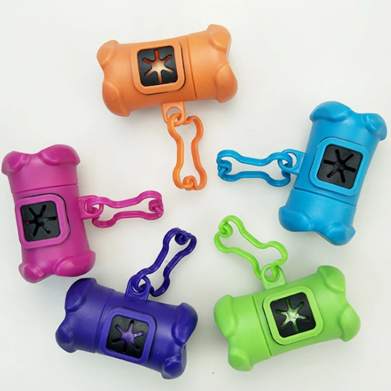 

2 pcs random color Plastic hook Dog Bags Garbage Clean Dispenser Box Dog Waste Poop Bag With Dog Bag Trash Garbage bag excrement