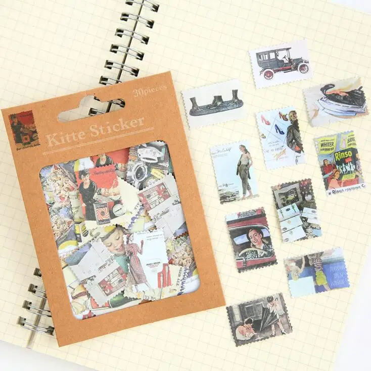 Retro European Leather Sticker Bag Stamp Stickers Adhesive Stickers DIY