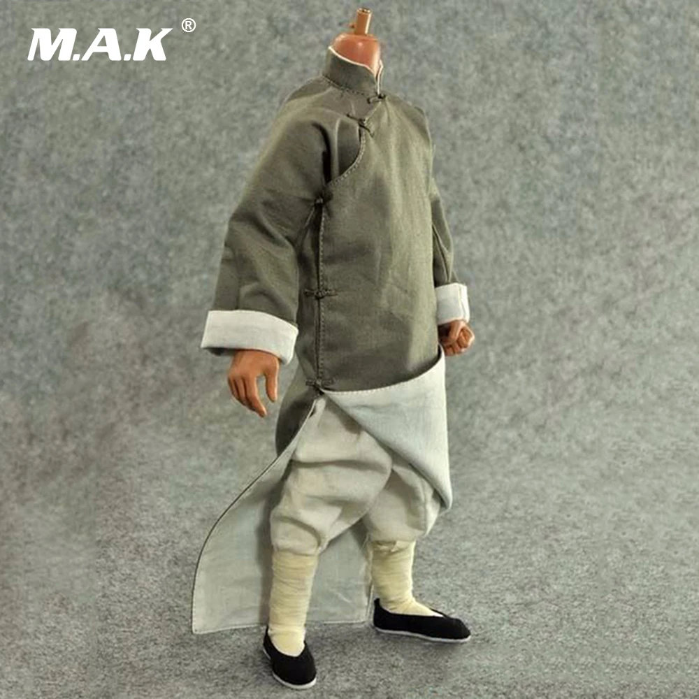 1/6 Китай Trational мужской серый длинный халат и костюм Костюмы модель игрушки для 12 "фигурку тела коллекций