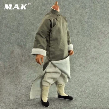 

1/6 China Trational Male Gray Long Robe & Costume Clothing Model Toys For 12" Action Figure Body Collections