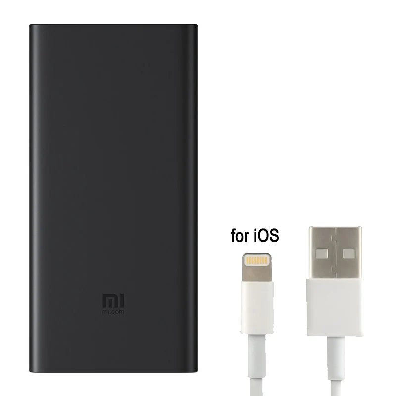 Xiao mi Беспроводной внешний аккумулятор 10000 мАч usb type C mi power Bank 10000 Qi Быстрое беспроводное зарядное устройство Портативная зарядка Poverbank Plm11zm - Цвет: Add Cable for iOS