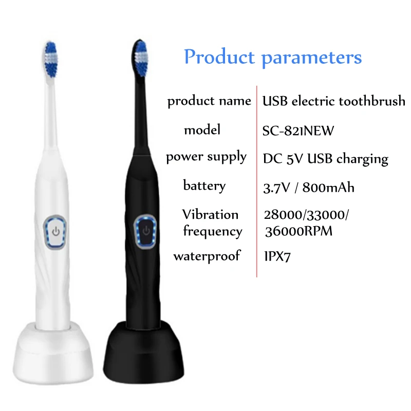 Escova de Dentes Adulto à Prova Escovas de Dentes com 3pcs Nova Ultra Sonic Elétrica Vibração Sonora Dusb Água Carga Usb Cabeças Substituição 2 Cheap Escovas de dentes