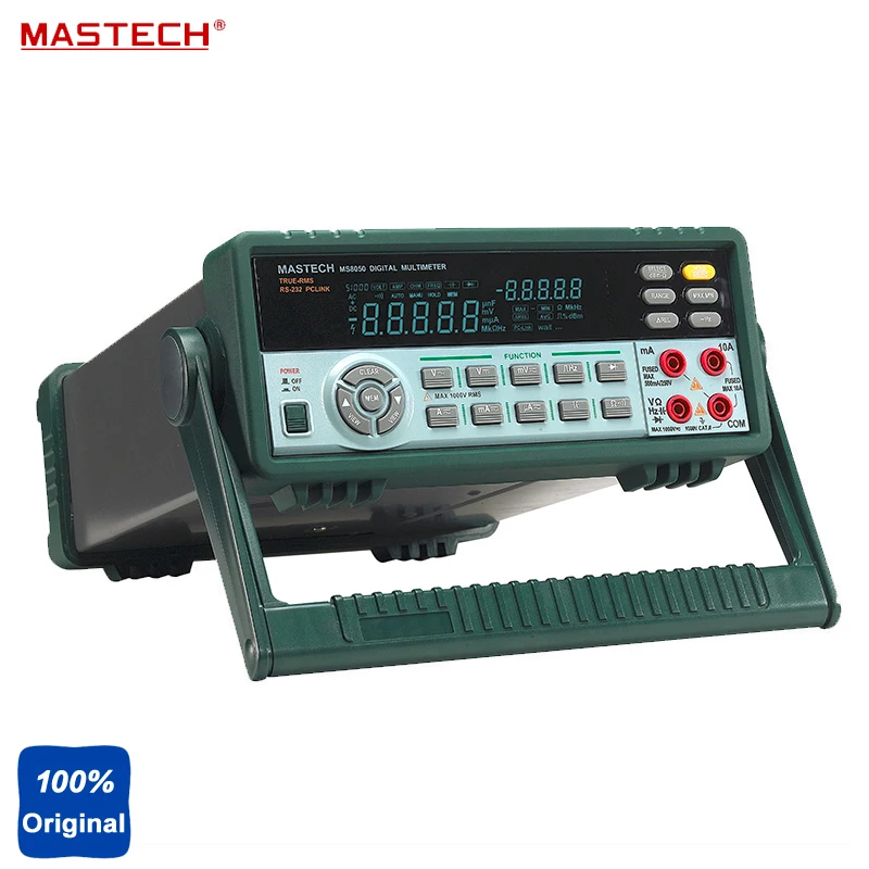 

53000 Counts VFD Display Autoranging Bench Top Multimeter High Accuracy True RMS RS232C MASTECH MS8050