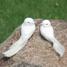 2 шт. белая искусственная пена перо птицы декоративные поддельные Doves свадебное украшение ручной работы для DIY Свадебная вечеринка украшения для дома