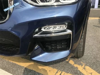 

Lapetus ABS Car Styling Chrome Bright Front Fog Lights Lamp Eyelid Eyebrow Cover Trim 2 Pcs / Set For BMW X3 G01 2018 2019 2020