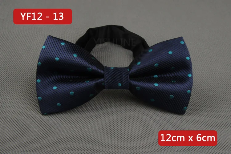 YISHLINE NEW Men's Bow Tie Gold Paisley Bowtie Business Wedding Bowknot Dot Blue And Black Bow Ties For Groom Party Accessories - Цвет: YF12-13