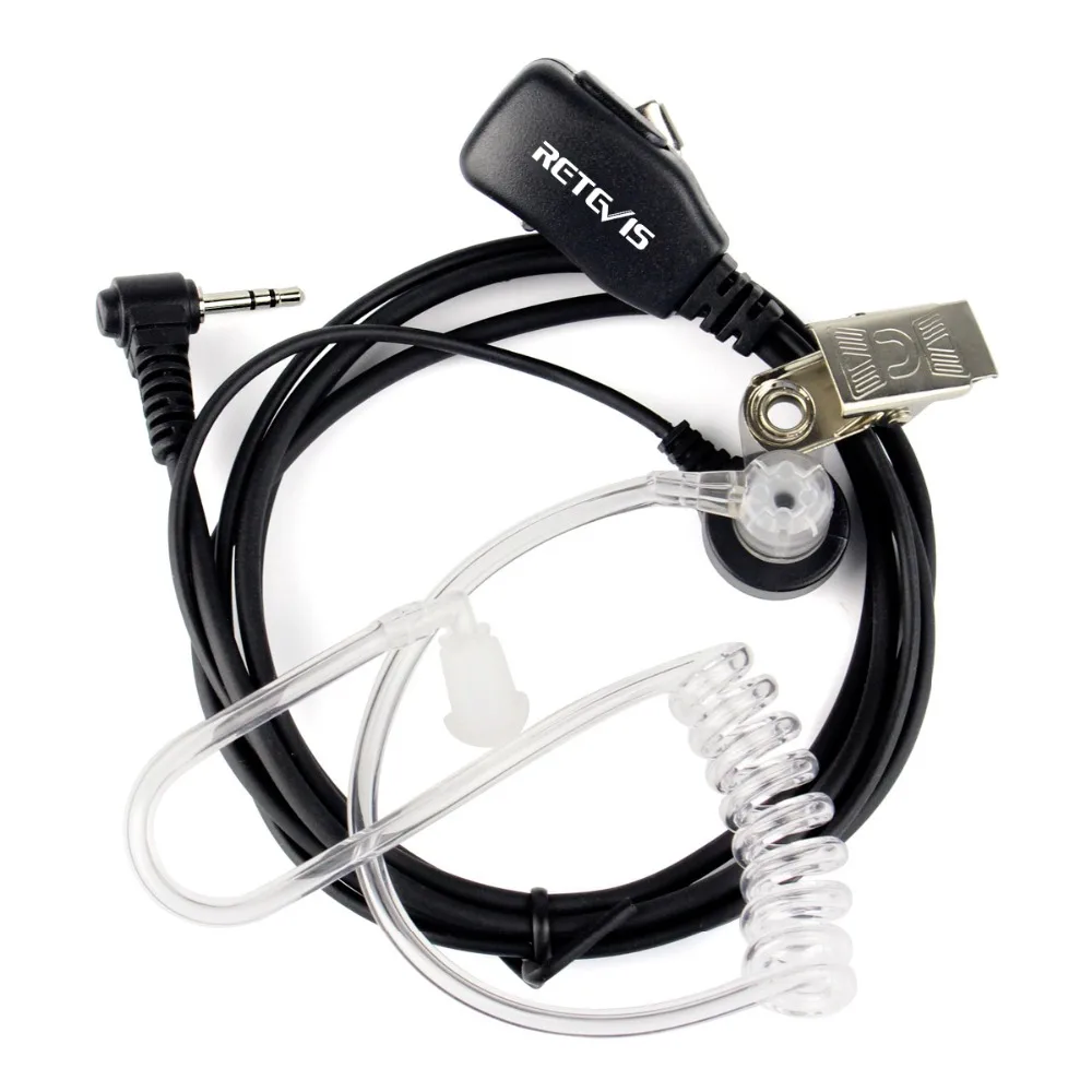 

2 pcs Retevis T-001 1 Pin Headset PTT MIC Noise Reduction Covert Air Acoustic Tube For Motorola Walkie Talkie T6200C/T5800 C9027