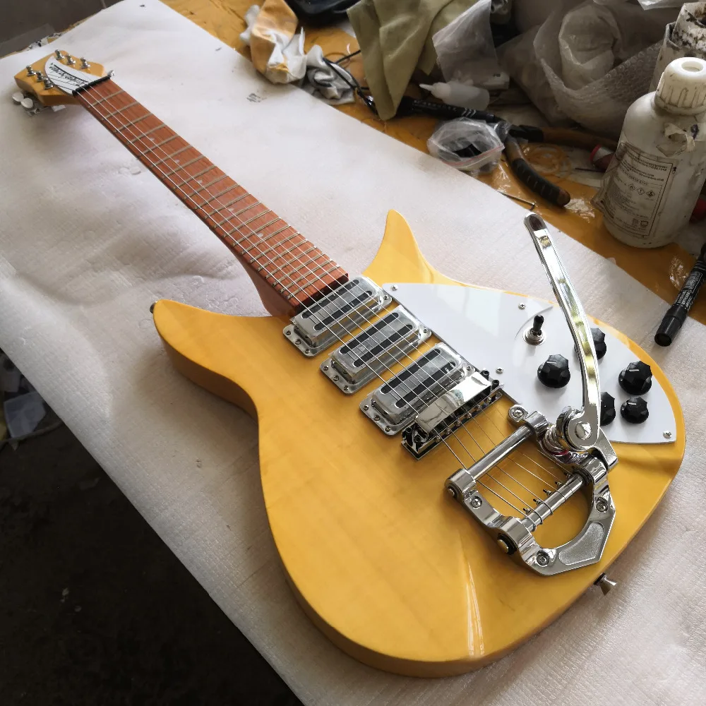 

prince cloud brand 325 electric guitar Pale yellow clear paint finish free shipping Chord spacing 527 mm