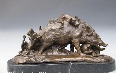 

shitou 003273 9 West Art Wild Boar Pig Pure Bronze Copper Statue Nouveau Animal Figure Statue discount 30% (C0324)