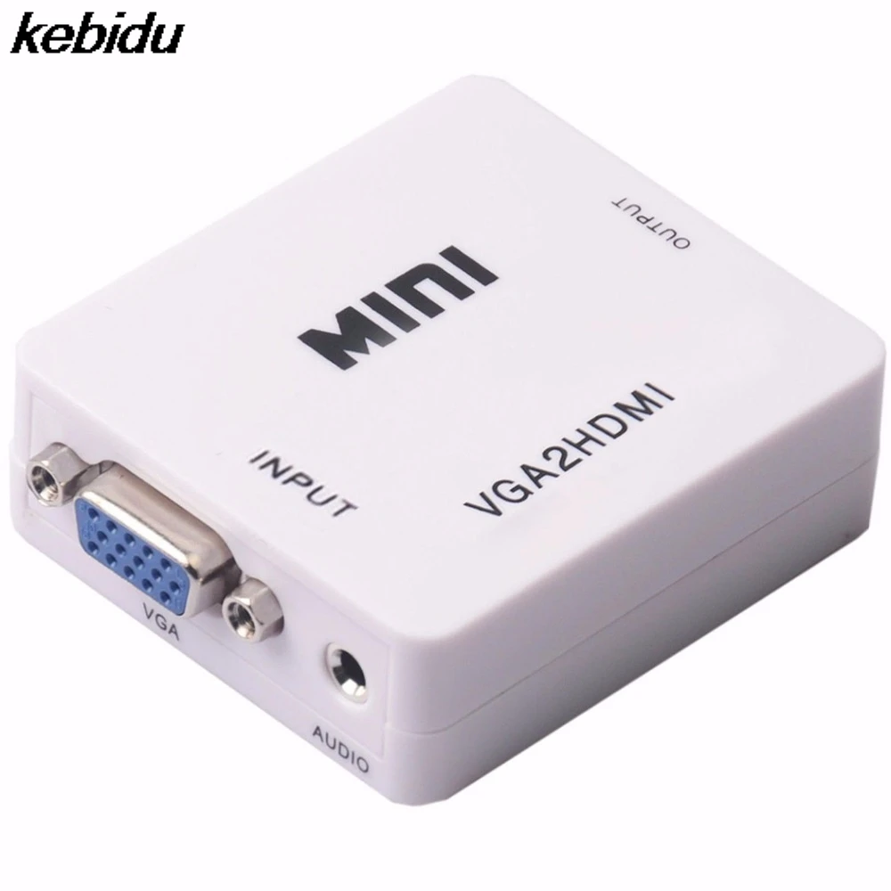 Kebidu 1080P мини VGA к HDMI адаптер Разъем для проектора ПК ноутбук HDTV с конвертер аудио