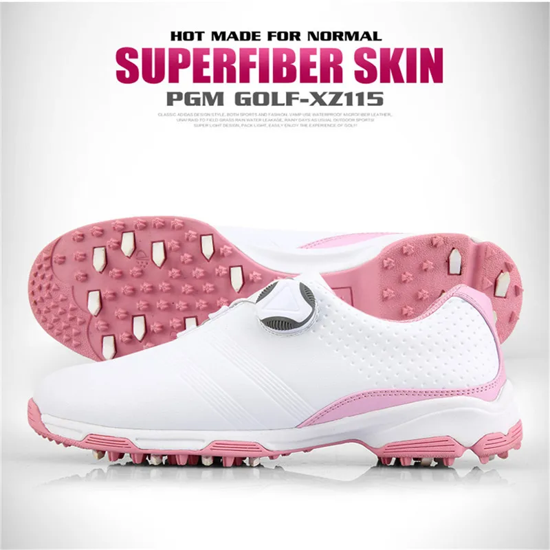 

PGM New Golf Shoes ladies Waterproof Sports Shoes Knobs Buckle Shoes Mesh Lining Breathable Anti-slip Sneakers