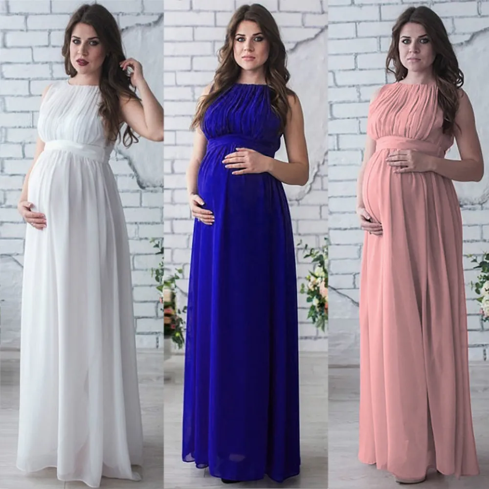 

Women Pregnant Drape Photography Props Casual Nursing Boho Chic Tie Long Dress maternity dresses Dropshipping Mar28