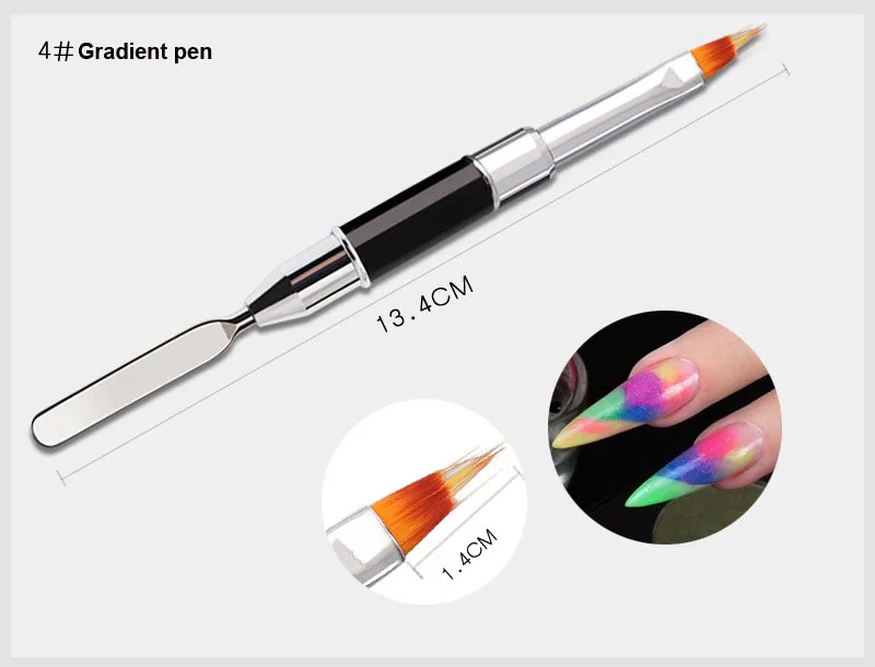 1 шт Nail Art кисть Pen УФ-гель для ногтей градиент фототерапии ручка с двойной головкой расширение инструменты для дизайна маникюра