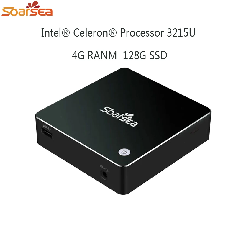 Mini nuc Computer Thin PC Smart Client 4GB Ram 128GB SSD Nuc Intel Celeron 3215U Wifi