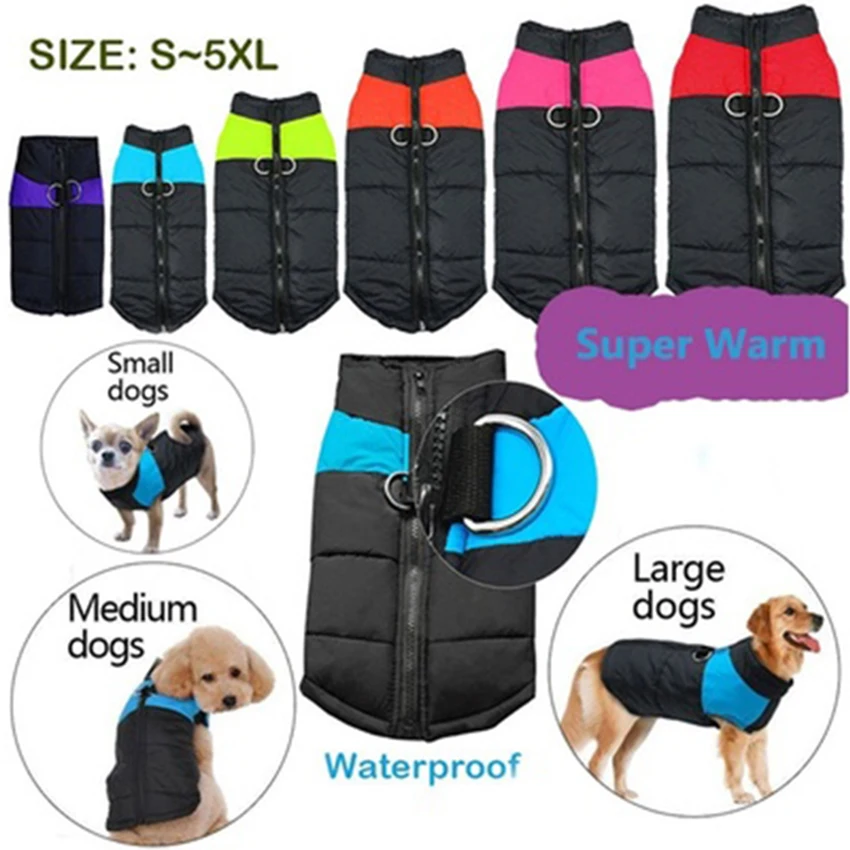 Pet Dog Puppy Vest Jacket Waterproof Chihuahua Clothing Thicken Warm Winter Dog Clothes Coat for Small Medium Large Dogs Jackets