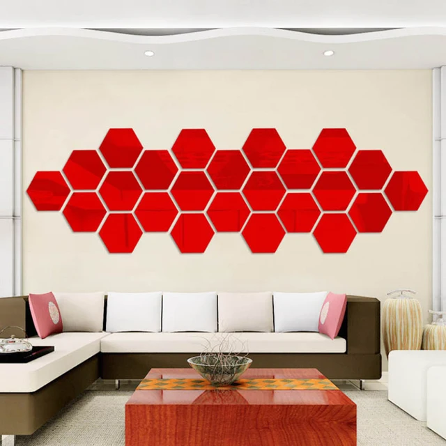 12 Pieces Heksagonal Hiasan Dinding Cermin Akrilik Stiker 12 Pieces Heksagonal Hiasan Dinding Cermin Akrilik Stiker Ruang Tamu Dekorasi Diy Decals Seni