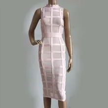 Женское новое поступление оптом розовое без рукавов, для высокой шеи Сетчатое Бандажное платье прямые поставки 1 шт платье+ костюм