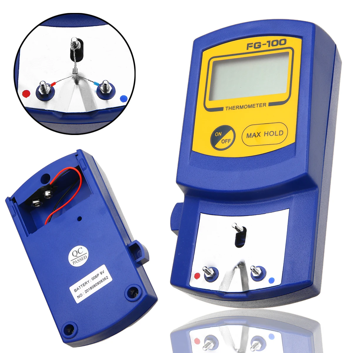 New FG-100 Portable Digital Soldering Iron Tip Thermometer Temperature Tester LCD Display 0-700℃ with 5pcs Lead Free Sensor Set