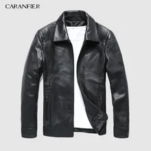 CARANFIER, новинка, овчина, модные куртки, мотоциклетная куртка, Мужская одежда из натуральной кожи, дизайнерские Куртки из натуральной кожи, пальто