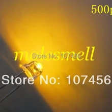 500 шт 5 мм соломенная шляпа желтый светодиодный(2000mcd) 5 мм светоизлучающий диод 5 ММ strawhat желтый светодиодный Большой/широкоугольный светодиод