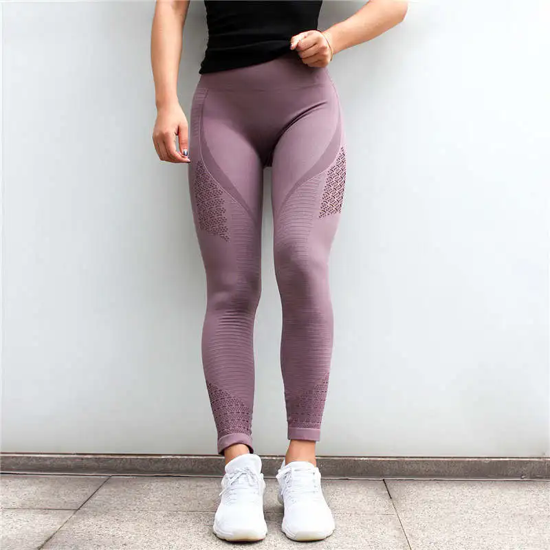 FlowerDance эластичные штаны для йоги спортивные Леггинсы для спортзала с акулой для бега с высокой талией эластичные спортивные Леггинсы - Цвет: light purple