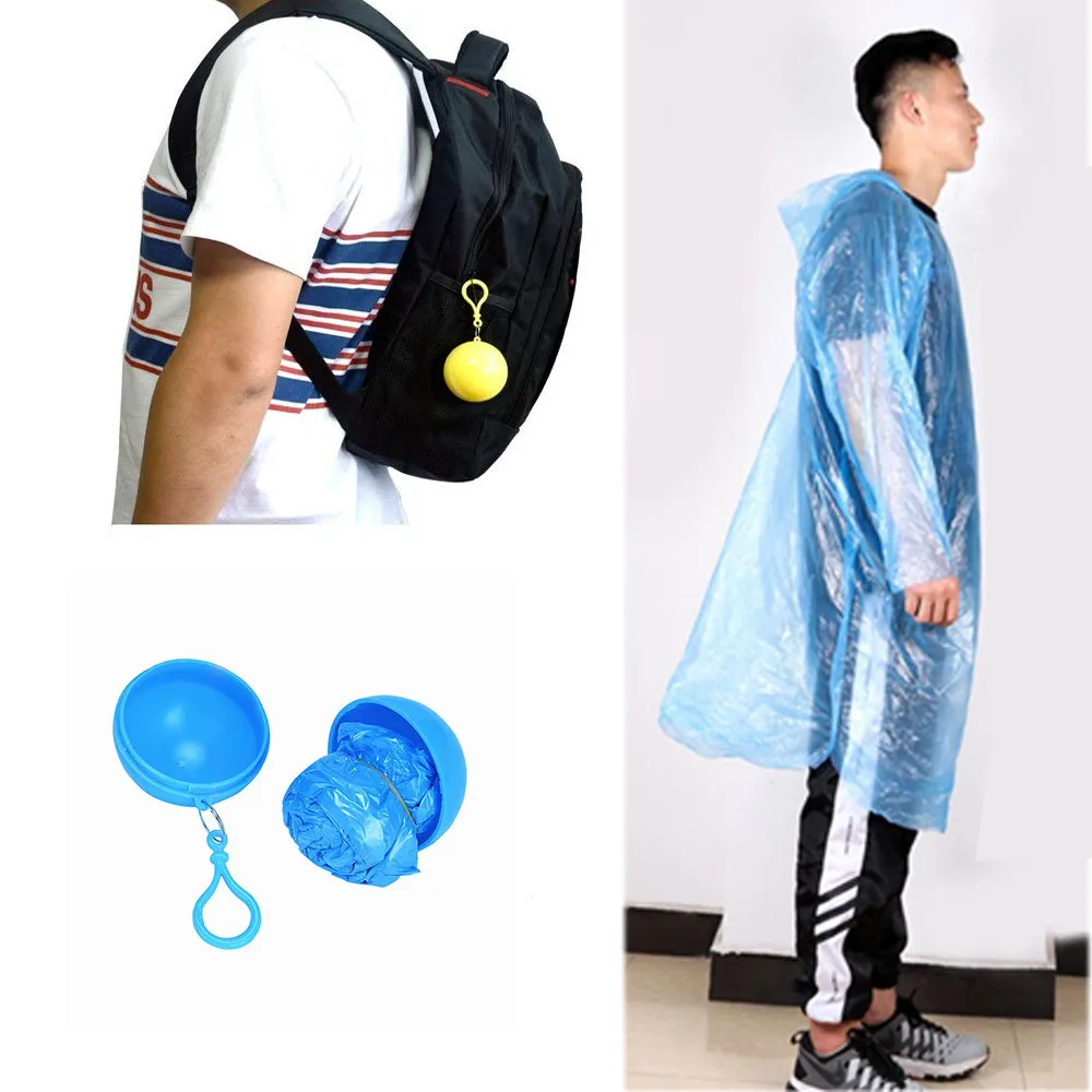 

Unisex Waterproof Disposable Portable Rain Jacket Waterproof Poncho Keychain Outdoor Bike Hiking Rain Coats Protect Jacket