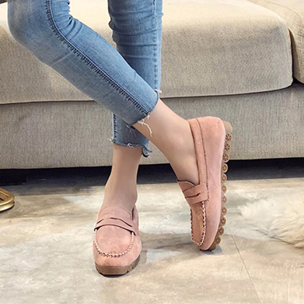

Women Ladies loafers flats shoes Fashion Slip On solid Round Toe Flat Casual Loafer Sneaker Doug Shoes chanclas de mujer
