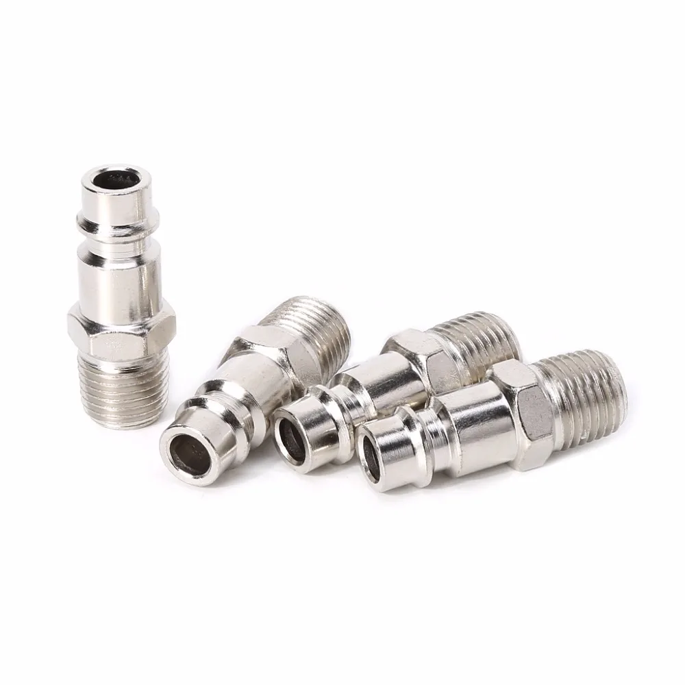 

6 Pcs EURO Quick Release Air Line Hose Compressor Fitting Connector Set 1/4'' BSP Quick Release Connector Set