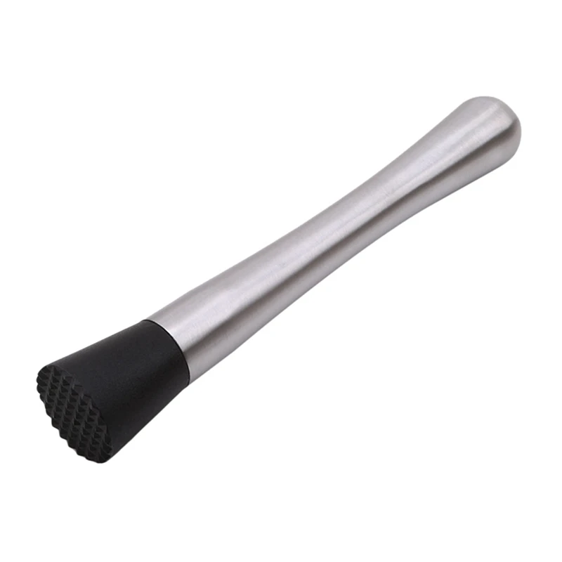 

Silver And Black Household Stainless Steel Bar Mint Muddler DIY Drink Ice Crusher Cocktail Blender Barware Accessories Bar Tool
