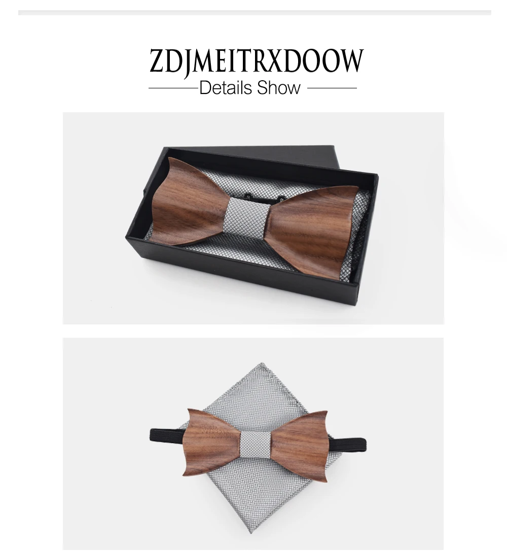 Новый 2018 3D деревянный галстук Pocekt квадратный запонки Модный деревянный галстук-бабочка Свадебные dinne ручной работы corbata деревянные