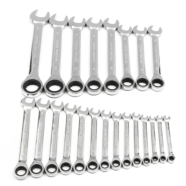Raitool<ALIMT >&trade;</ALIMT> HT01 Chrome Vanadium Steel Metric Ratchet Spanner Gear Wrench Fixed Head 6-32mm 