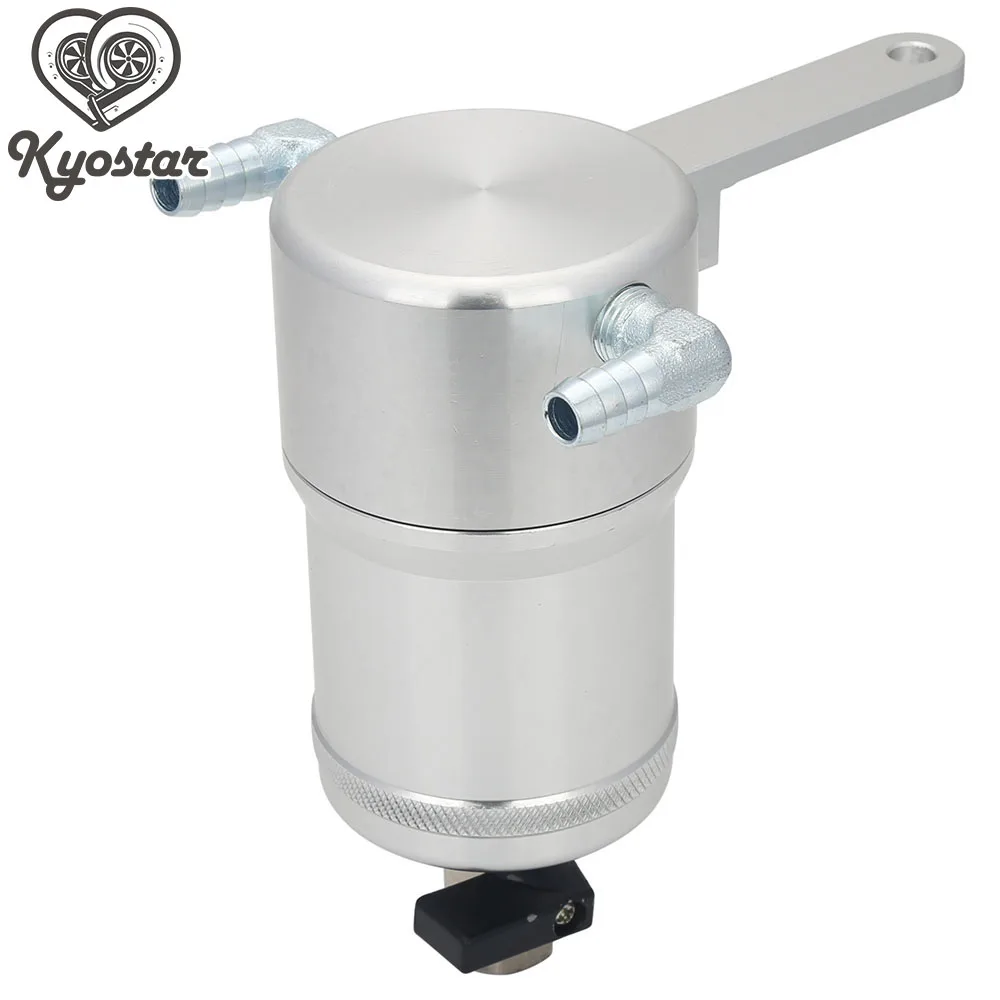 

Aluminum 150ML Auto Racing Oil Catch Can For 2011-2017 Ford F150 3.7L 5.0L 6.2L Black Silver Oil Catch Tank