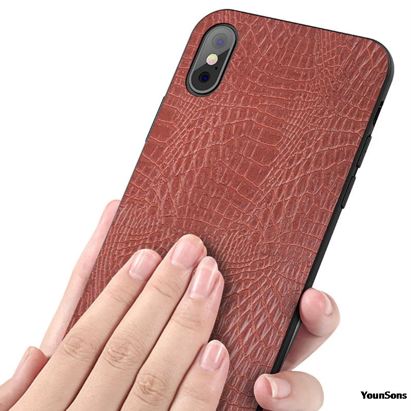 Модная Обложка на заднюю панель из искусственной кожи для iPhone Xs Max X XR 7 8 6 S Plus