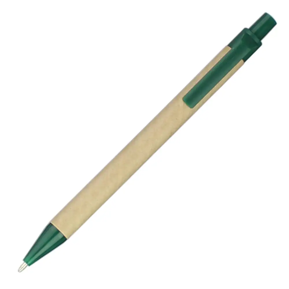 Эко бумажная шариковая ручка, пластиковый зажим, черные чернила Шариковая зеленая концепция Экологичная, заказной рекламный подарок, дисплей логотипа - Цвет: green